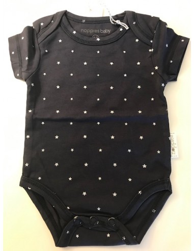 Body m/corta blu con stelline bianche