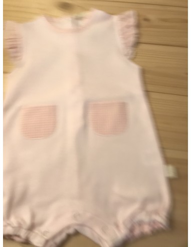 Pagliaccetto rosa con taschine a...