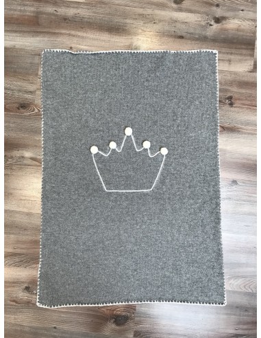 Coperta in 100% cachemere ricamata a...