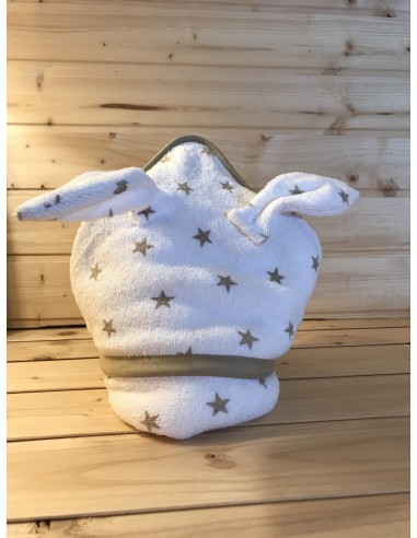 Poncho in spugna con cifre ricamate