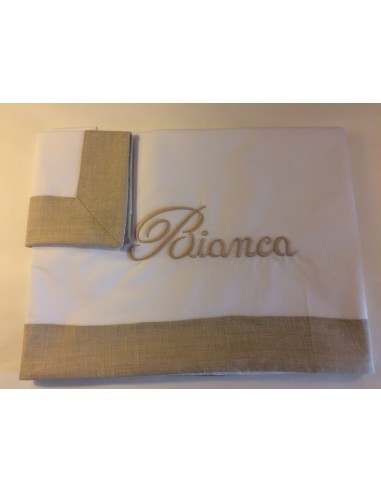 Lenzuolino in puro cotone con balza e...