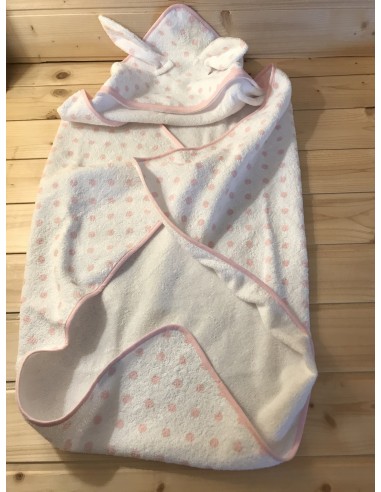 Triangolo in spugna bianca a pois grigi