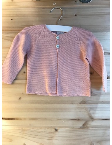 Cardigan in cotone rosa 2 bottoni