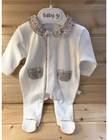 Tutina bianca con taschine e colletto...