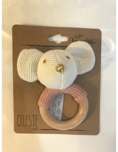 Sonaglio topina rosa teething