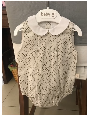 Pagliaccetto con semini neri e colletto