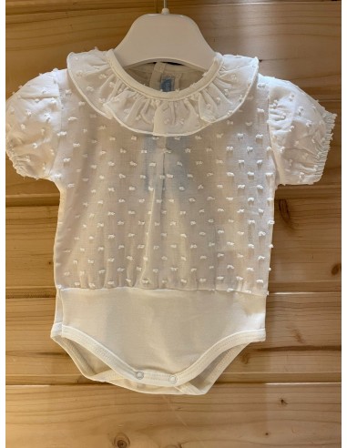 Body camicia in plumettil avorio