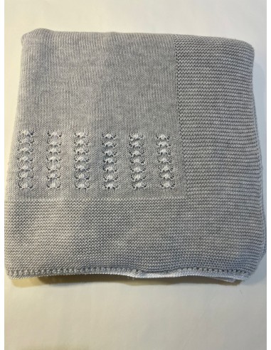 COPERTA IN PURO COTONE GRIGIO  CON...