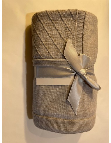 coperta in pura lana operata col grigio