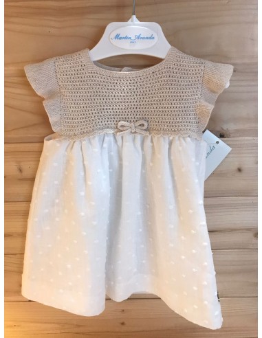 vestito in maglia e lino operato