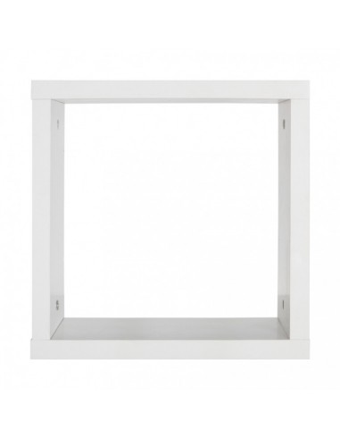 mensola a cubo in legno bianco