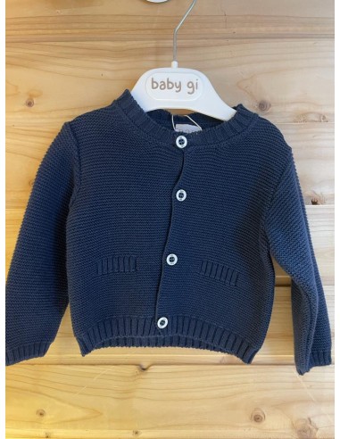 cardigan in puro cotone blu