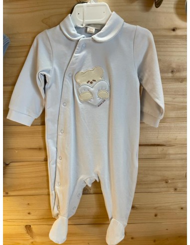 tutina cotone celeste con orsetto
