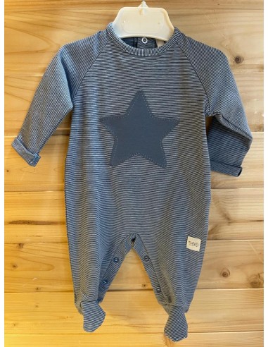 Tutina a righe azzurro con stella...
