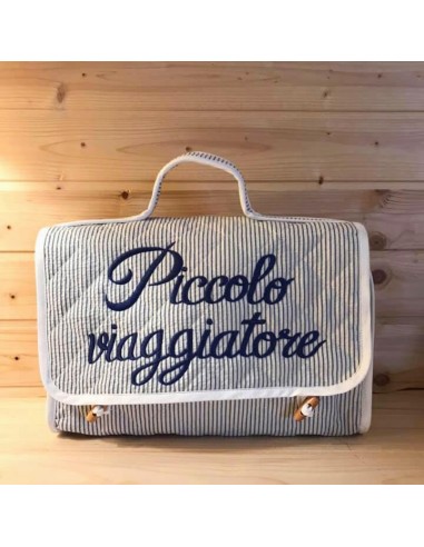 Borsa da cambio in tessuto blu con...