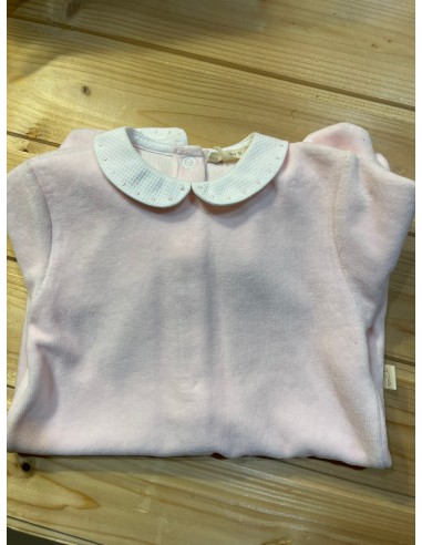 Tutina ciniglia rosa con colletto...