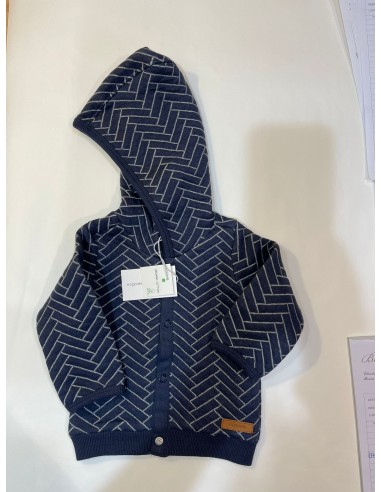 cardigan con cappuccio in cotone blu