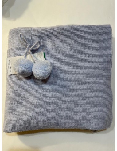 coperta in pura lana celeste polvere...