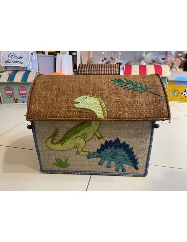 cesta media dinosauri in raffia