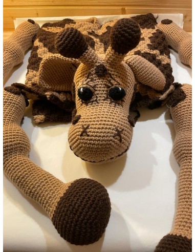 coperta giraffa in lana fatta a mano