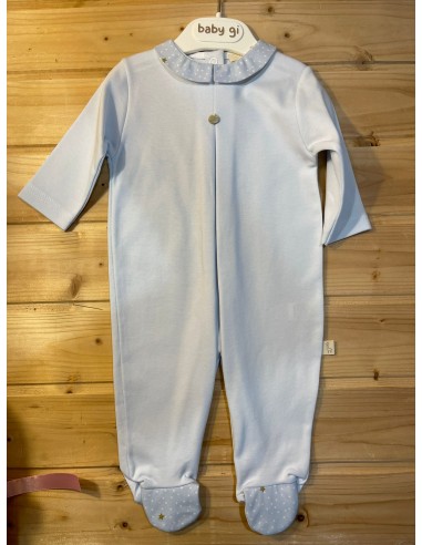 Tutina in cotone celeste con stelline...