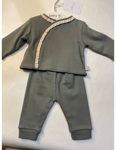 completo due pezzi in cotone grigio...