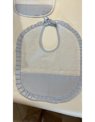 bavaglio pappa con tasca e nome ricamata