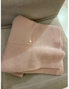 Coperta in lana rosa antico