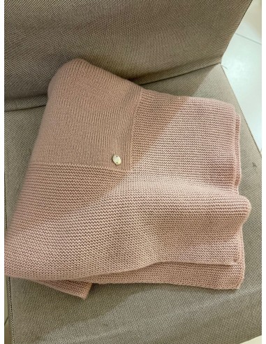 Coperta in lana rosa antico
