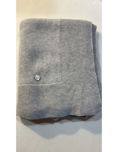 Coperta in filo di cotone grigio melange