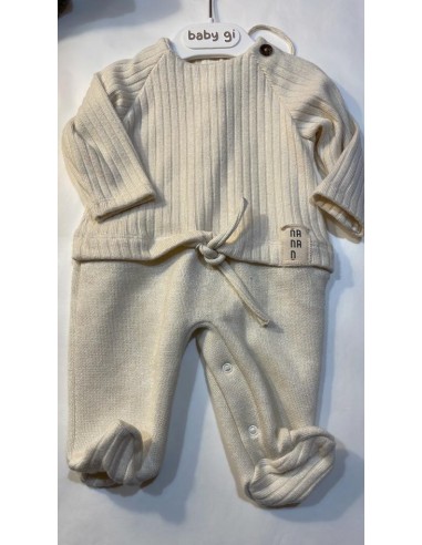 tutina in filo colore panna con culisse