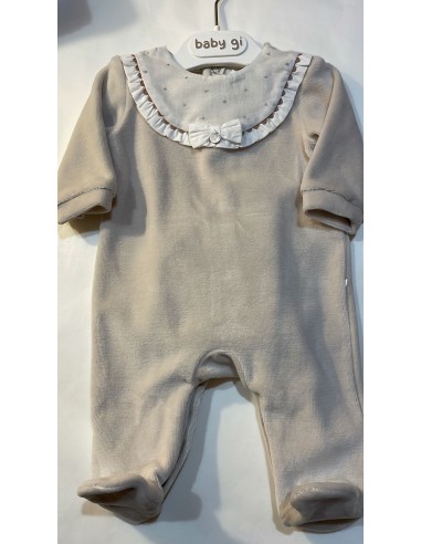 tutina in ciniglia beige con sprone...