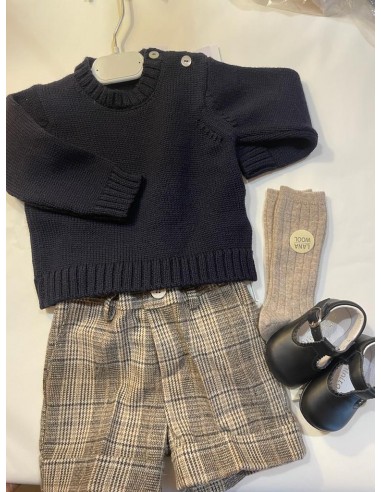 maglioncino in pura lana colore navy blu