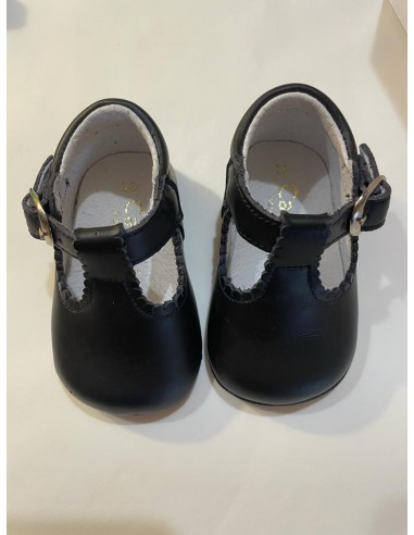 scarpina in pelle nappa blu