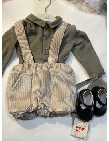 completo salopette con camicia