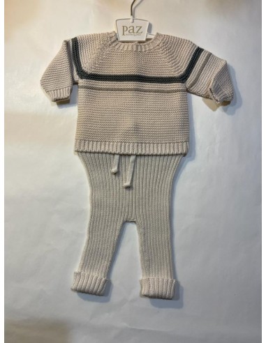 Completo in cotone con riga ocean