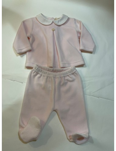 Spezzato ciniglia rosa con colletto
