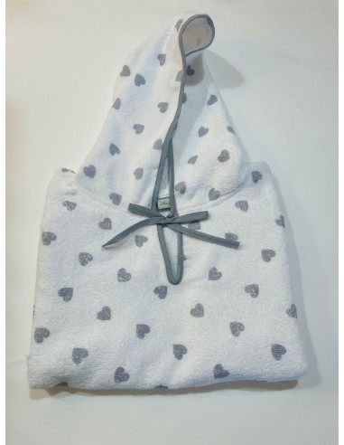 Poncho in spugna stampata cuori