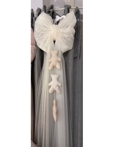 fiocco in tulle con orsetti con nome...
