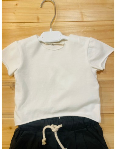 t shirt bianca mezza manica taglio vivo