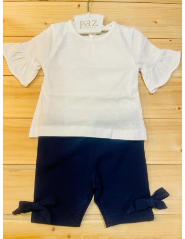 completo t shirt bianca e leggins blu...