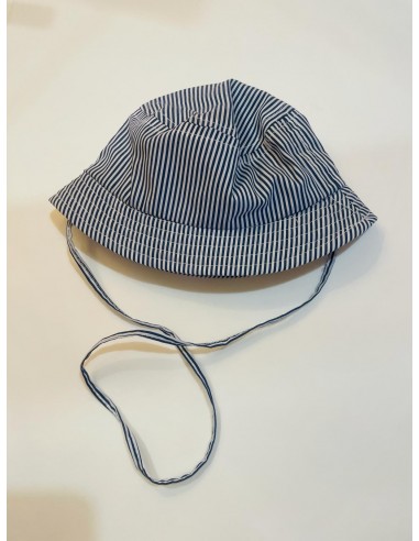 cappellino in cotone riga bianca e blu