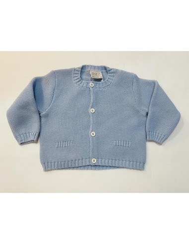 cardigan in puro cotone colore celeste