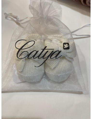 Scarpine cotone con fiocco bianco