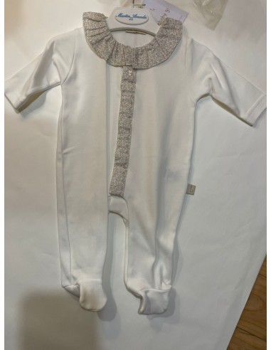 Tutina in cotone con bordo fiorellini