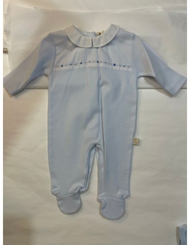 tutina in cotone celeste con punto sodo