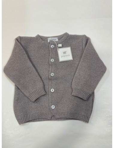 Cardigan lana tortora