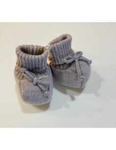 Scarpina in lana grigia con...