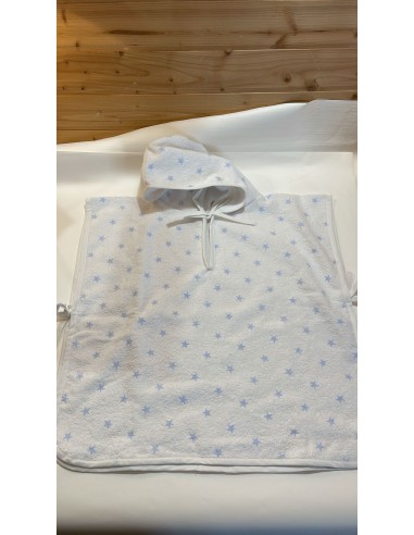 Poncho in spugna con cifre ricamate