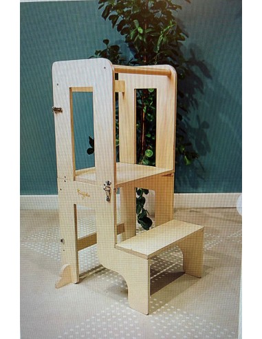 torre montessoriana in legno naturale